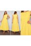 Women's Yellow Zero Sleeve Long Voile Dress 4386 - 3