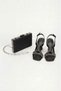 Women's Stone Detailed Thin Heeled Evening Dress Shoes and Bag Set