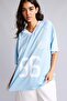 Oversize V-Neck Printed Short Sleeve T-Shirt I1688Ax26Au - 3