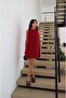 Burgundy Anthurium Linen Dress - 4