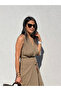 Khaki Backless Low-Cut Halter Dress - 2Y8078 - 3