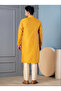 Mens Self Design Jacquard Silk Kurta Set - 4