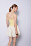 Flower Embroidered Lace Tricot Tank Top Yellow - 4