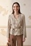 سترة MY FASHION مخططة بحزام من قماش البوبلين - 2