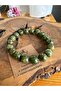 Peridot (Zebercet) Natural Stone 11 mm Sphere Cut Bracelet - 2