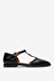 Women's Ankle Strap Flat Heel Sandals Real Leather Rc 7099 Black