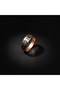 Copper Black and White Ethnic Patterned Adjustable Ring - 5