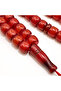 Pakistani Faturan Rosary 33 Beads 10.5x11.5mm Deep Red Barrel Prayer Beads 47g Red Silk Tassel - 2