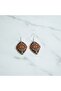 Copper Orange Mandala Patterned Dangle Earrings - 5