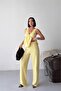 Women's Yellow Modal Fabric Flared Tank Top Wide-Leg Pants Summer Two-Piece Set Dpg132 - 3