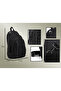 Multi-Compartment Waterproof Daily Use Cross Shoulder and Backpack Bag with USB Port, Black - 6