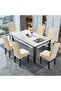 100% Waterproof Dining Chair Covers Set of 6, Stretchable Slipcovers for Kitchen & Restaurant Chairs (Large, Leaves-Beige) - 2