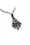 Metal Necklace with Skeleton Hand Figure - Adjustable Oiled Cotton Gothic and Punk Style Necklace - 5