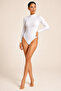 Women's 95% Cotton Half Turtleneck Long Sleeve Stretchy 4-Piece Basic Bodysuit - 4