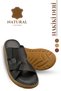 Genuine Leather Men's Slippers - Genuine Leather Men's Slippers with Soft Thick Soles g Black - 4