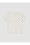 Lcw Kids Ecru Crew Neck Polka Dot Girls T-Shirt - 2