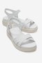 100% Genuine Leather Orthopedic Sole Cross-Strapped White Women's Sandals
