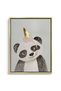 Cute Panda with Gold Unicorn Kids Wall Art | Portrait Framed Canvas Print with Gold Foil Embossed | Luxury Islamic Decor for Kids Room - 2