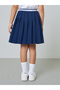 Girls Knee Length Pleated Skirt with Striped Elastic Waistabnd - 5