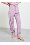 Purple V Neck Drop Shoulder T-Shirt and Cuffed Pyjama Set - 5