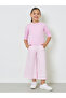 Girls Cotton Cropped Wide Leg Joggers
