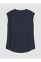 Lcw Everyday Navy Blue Women's T-Shirt with Crochet Collar - 2