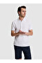 White Slim Fit Cotton Blend Polo Collar T-Shirt 50328350-Vr013 - 3