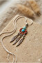 Handmade Cast Turquoise and Coral Natural Stone Special Design Pendant - 2
