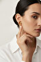 Yellow and Brown Tone Flower Motif Bijouterie Earrings Women's Accessory - 2