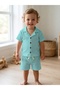 Cotton Waffle Fabric Shirt with Buttons, Summer Shorts Set, Ages 1-5 - 2