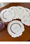 Flower - Cocktail Napkin Holework Cream - 15X15 cm 2 Pieces - 3