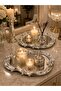 Stainless Steel Silver 2-Piece Embroidered Lace Pattern Artnova Serving, Presentation, Ring Tray and Multi-Purpose Decorative Plate - 3