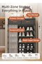 SOTEN 7-Tier Entryway Shoe Rack Shoe Cabinet with Drawers, Vertical Shoe Storage Organizer with Dustproof Curtain, Multi-Layer Freestanding Shoe Cabinet for Entryway, Hallway, Apartment & Small Spaces - 2