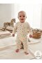 Floral Patterned Organic Cotton Baby Romper – Long Sleeve Snap Romper