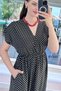 V-Neck Polka Dot Viscose Dress with Elastic Waist 6Y345 - 5