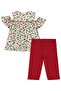 Strawberry Patterned Set for 6-9 Years - Ecru - 2
