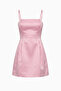 Women's Pink Thin Straps Mini Satin Homecoming Evening Dress - 7