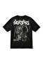 Black Metal Printed T-Shirt, Oversized Unisex T-Shirt