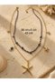 Purple Cord, Starfish End, Double Steel Necklace 38+5cm Acr9841 - 2
