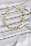 Brass Gold Color Zircon Stone Flower Model Women's Bracelet - 2