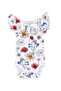 Organic Floral Ruffled Summer Baby Girl Bodysuit - 2