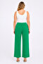 Women's Plus Size Green, Slit, Elastic Waist Trousers 65N39575 - 8