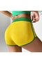 Yellow vintage brasil green stripe Piped short shorts - 3