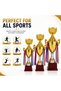 3-Piece Gold Trophy Cup Set with Medal Holder & Ribbons – 33 cm, 39 cm & 43 cm – Championship Award Trophies for Sports, Schools & Corporate Events - 4