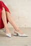 Women's Mely Buckle Short Heeled Shoes - Polka Dot-Tan - 2