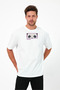 Unisex Oversize Embroidered Jujutsu Kaisen Panda Anime Design 100% Cotton T-Shirt - 4