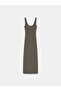 91733 Bra-Free Midi Dress-Khaki - 5