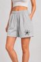 Women's Black Cute Star Printed Shorts with Pockets, Lace-Up Elastic High Waist Summer Casual Shorts - 3