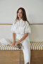 Double Pocket Lace Detailed Linen Shirt White - 4
