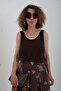 Dark brown v-neck modal tank top